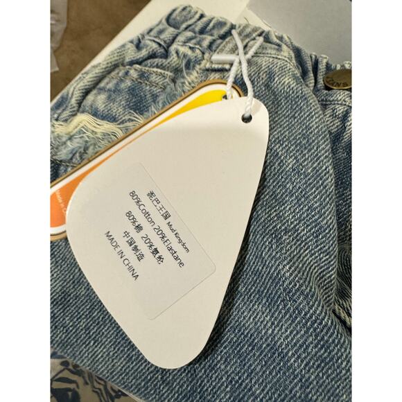 NWT Toddler Distressed Wide Leg Jeans Denim Elastic Waist Pants 7 - Picture 10 of 10